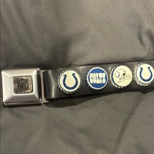 NFL Black Belt with Colts bottle caps.